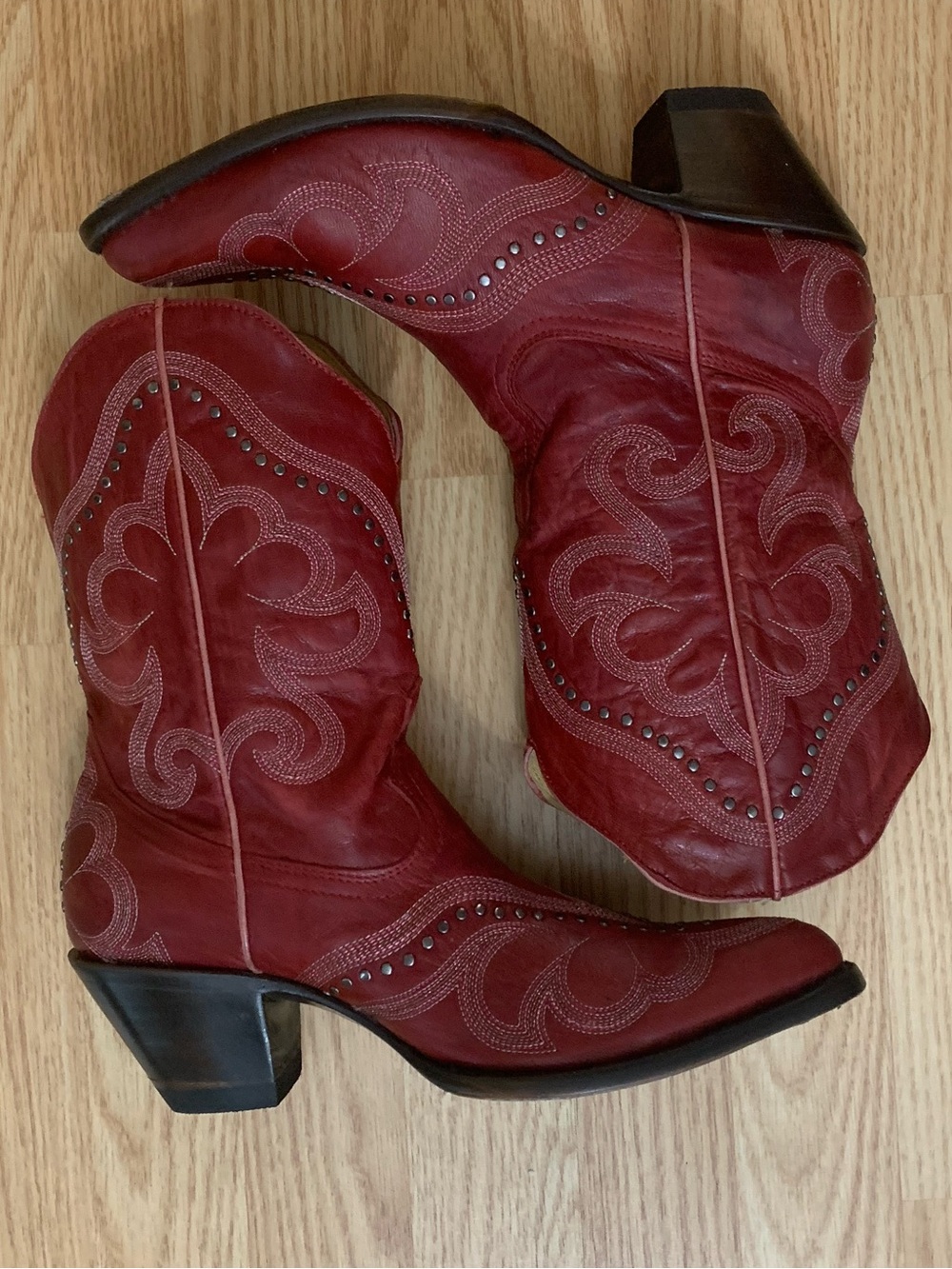 Old Gringo Shay Red Embroidered Studded Western Cowgirl Leather Boots Size 9